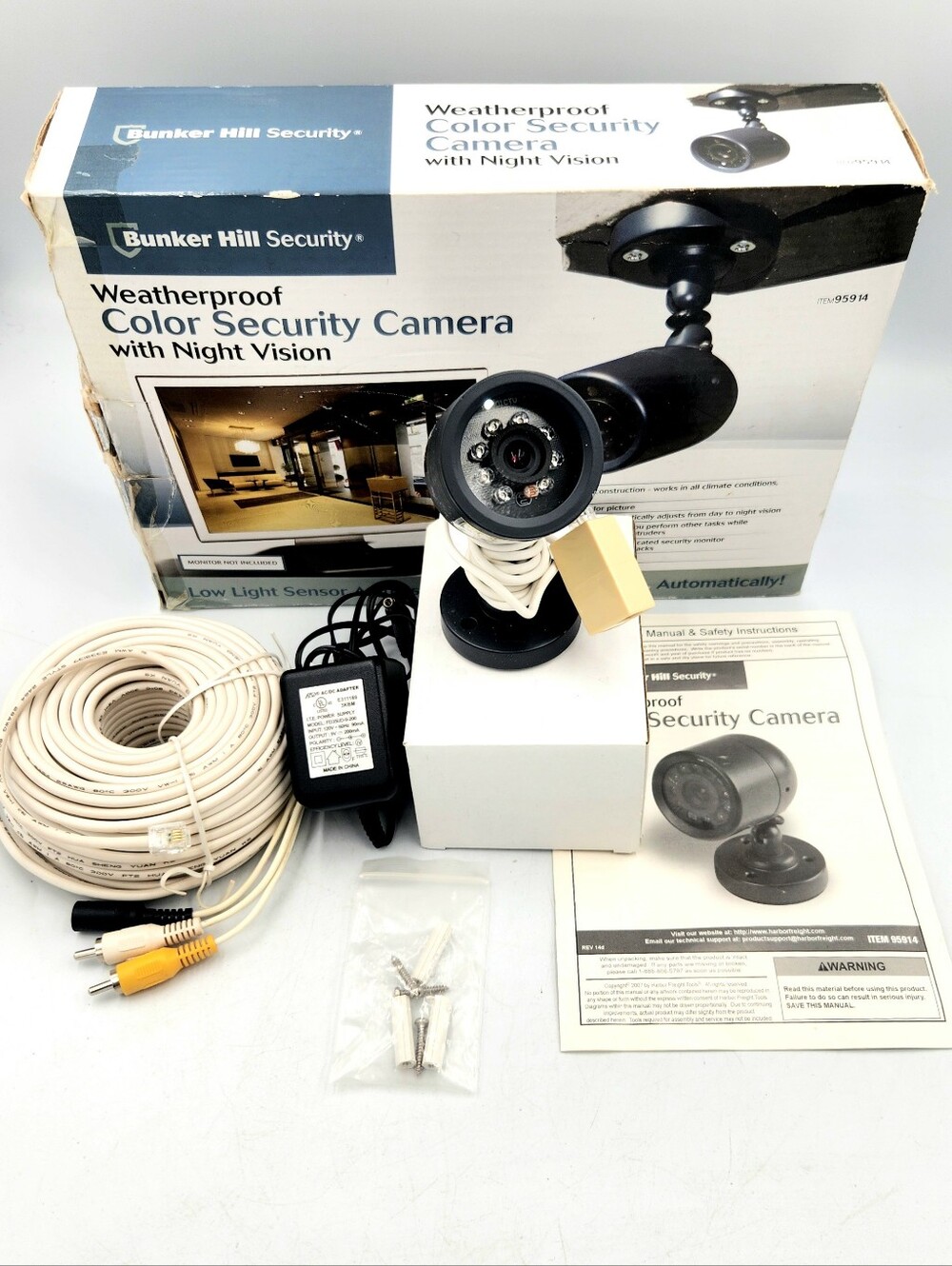Bunker Hill Weatherproof Color Security Camera 95914 Night Vision Microphone